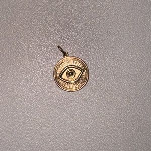Mejuri evil eye pendant 14k gold